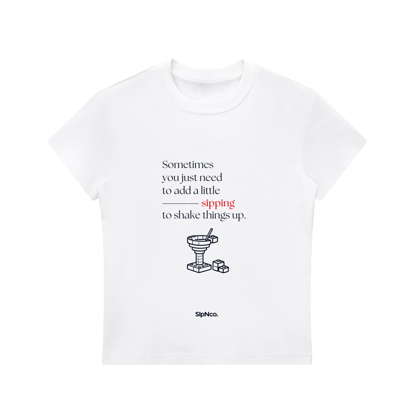 The Sipping Baby Tee | White T-Shirt