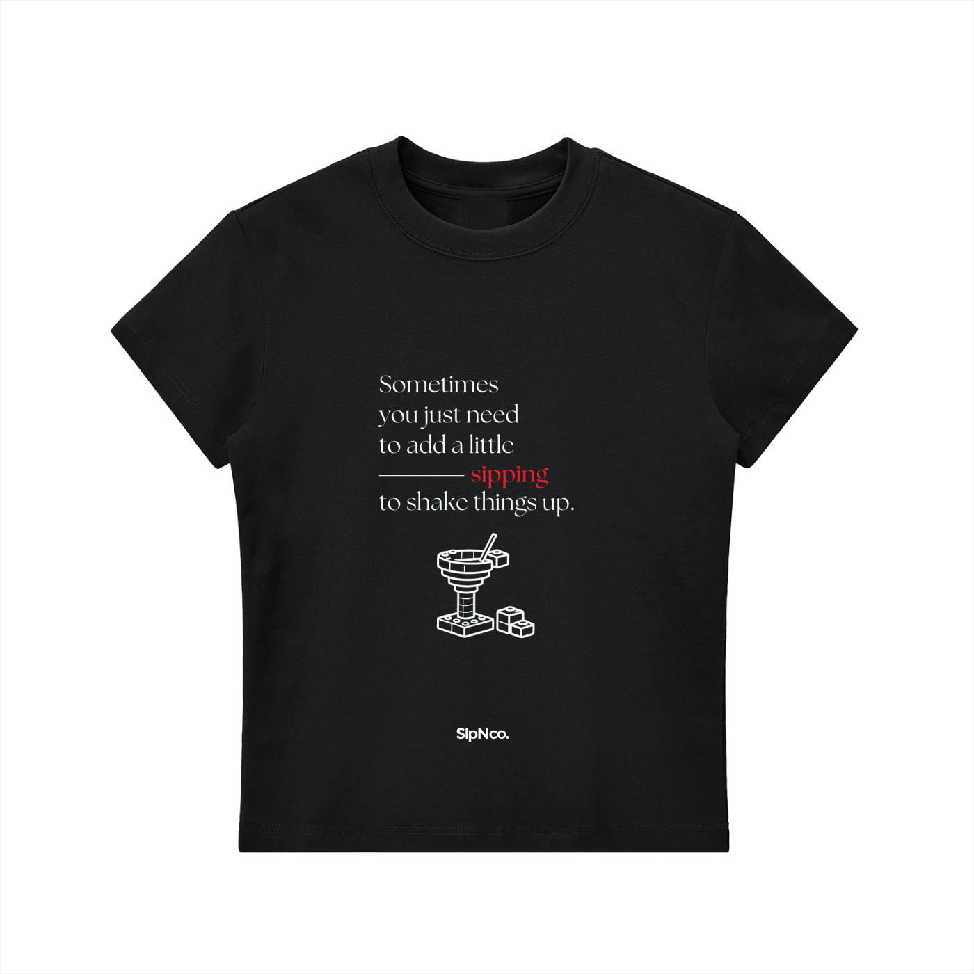 The Sipping Baby Tee | Black T-Shirt